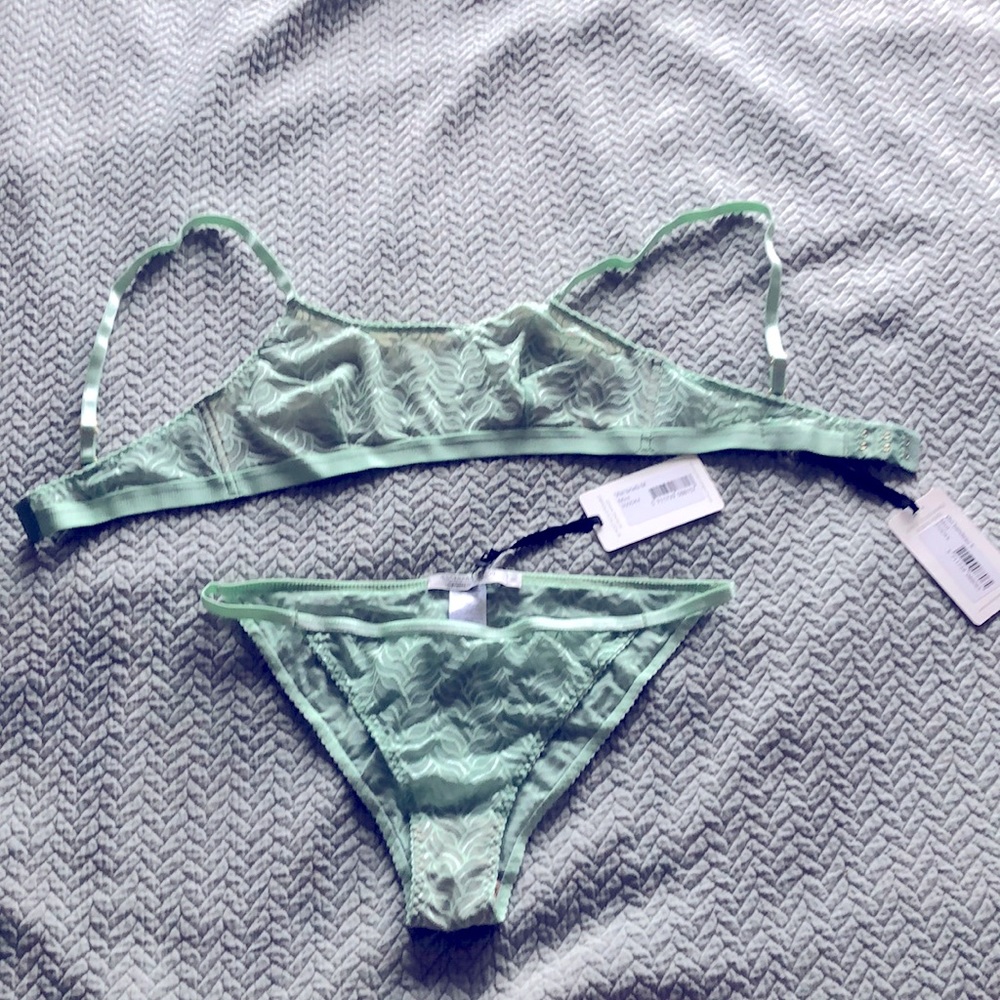 Eco friendly Sheer Mint Green Bikini Bandeau Set